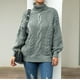 thumbnail image 2 of Suéter de cuello alto informal para mujer, manga larga, suéter de punto suelto sólido, Tops Fridja hjk324, 2 of 9