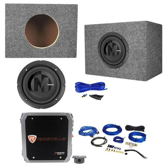 Memphis Audio PRX6D2 6.5" 300w Subwoofer+Sealed Sub Box+Mono Amplifier+Amp Kit