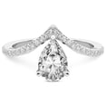 thumbnail image 3 of Pear Shape 2 Carat IGI Certified Lab Grown Diamond Ring | 14K White Gold | Zelda Classic Chevron Diamond Ring | FG-VS1-VS2 Quality Friendly Diamonds, 3 of 5