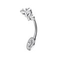 thumbnail image 3 of Bague Nombril Ronde Papillon Strass Anneau Corporel en Acier Inoxydable Bague de Ventre, 3 of 10