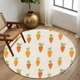 thumbnail image 2 of Round Rugs 5 Ft, Spring Easter Non Slip Area Rugs for Kitchen Bedroom Entryway, Watercolor Cute Carrots Vegetables Beige Washable Carpet Runner Rug Floor Mats for Bedroom Home Decor, 2 of 8