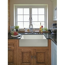 ZUHNE Ostia White Farmhouse Single Bowl Fireclay Kitchen Sink (33” Reversible Apron)