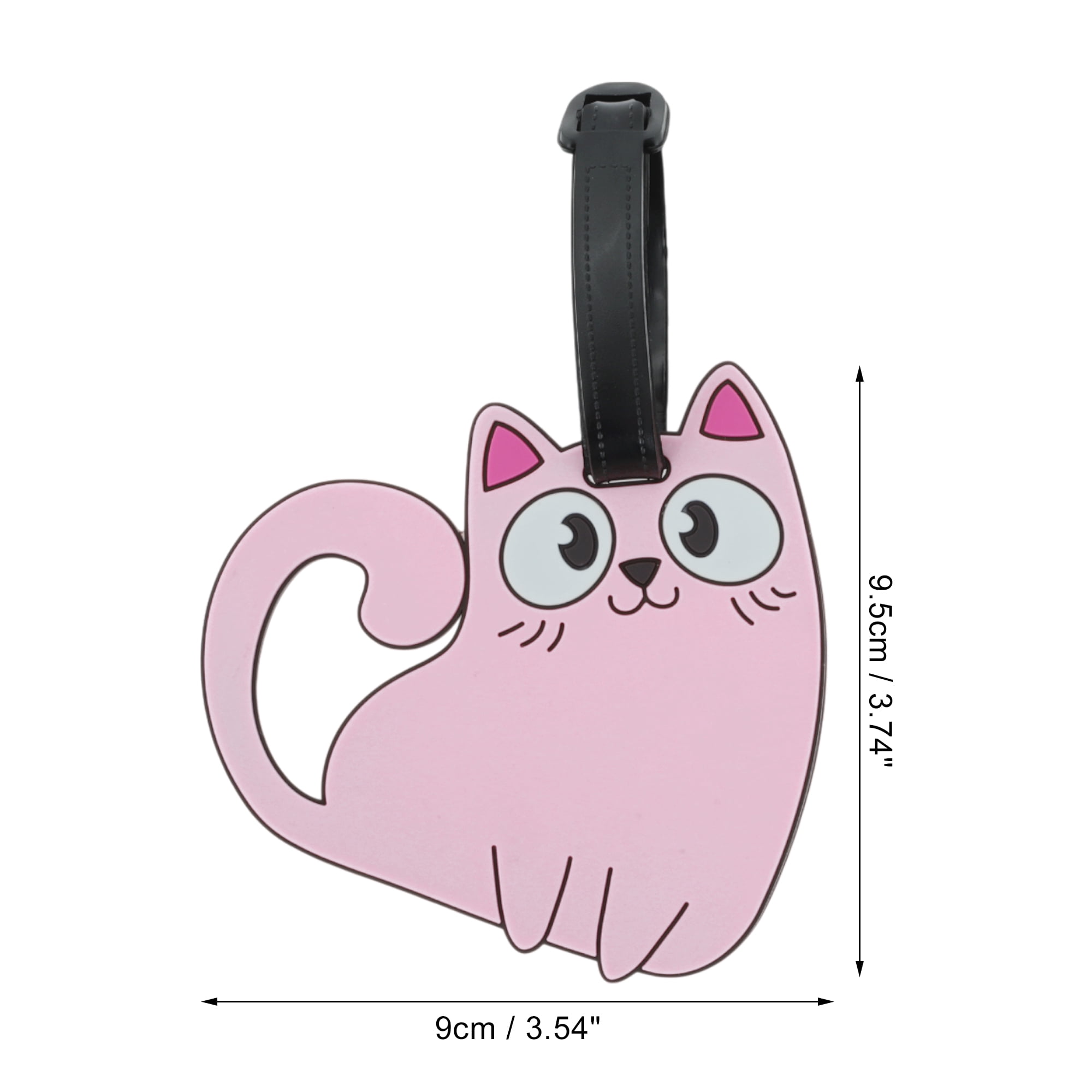 Unique Bargains 1 Pc Stylish Durable Cat Pattern Luggage Tag for Travelling Light Pink