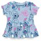 thumbnail image 4 of Conjunto de camiseta peplum y pantalones cortos para bicicleta de Lilo & Stitch de Disney para niñas pequeñas, azul 6, 4 of 7