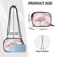 thumbnail image 3 of Women's Crossbody Phone Bag Small Wallet Purse with Detachable Rope Strap Travel Handbags Pink Flamingos with Golden Dot, 3 of 7