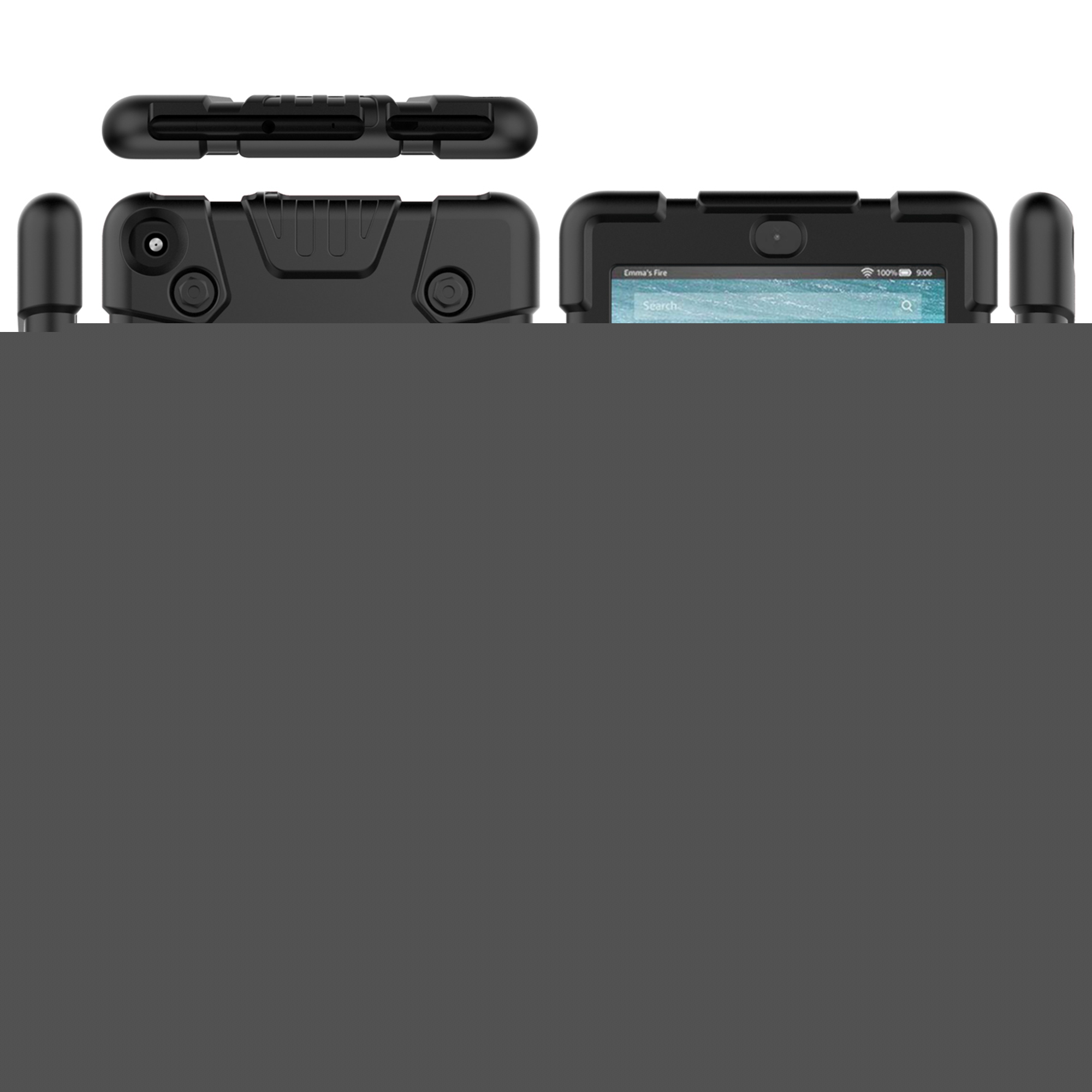 thumbnail image 3 of Dteck Shockproof Case For All-New Fire 7 Tablet (9th Generation,2019 Release) , Lightweight One-Piece Soft Silicone Back Cover Anti Slip Cover For Kindle Fire 7 inch 9th Generation, Black, 3 of 7