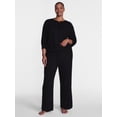 thumbnail image 2 of Joyspun Women's Cozy Lounge Collection Hacci Henley Top and Pants, 2-Piece Pajama Set, Sizes XS-3X, 2 of 5