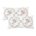 thumbnail image 2 of Home Soft Things Embroidery Canvas Throw Pillow Cover Pillow Case 2 Piece Set - Rose - Light Pink - 14" x 26" LUMBAR, 2 of 7