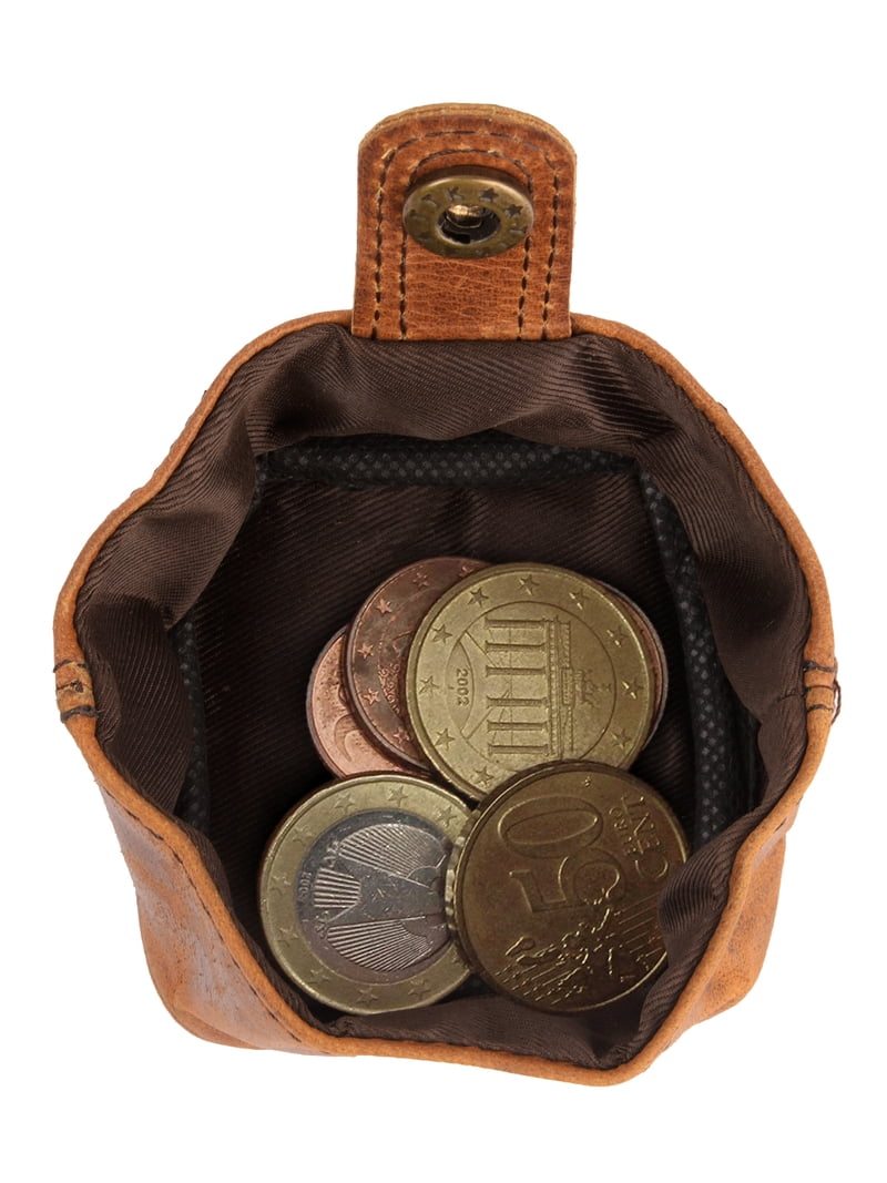 Leather Coin Pouch Change Holder Mini Pocket Wallet for Men Women