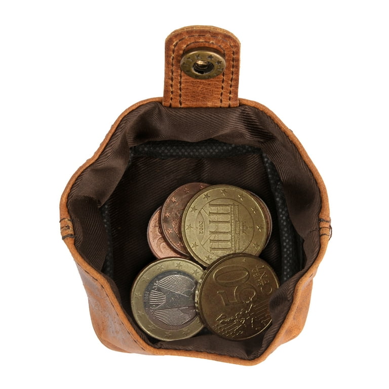 Leather Coin Pouch Change Holder Mini Pocket Wallet for Men, Vintage Brown  (Pack of 1)