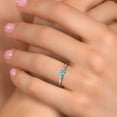 thumbnail image 4 of Gem Stone King 10K Two Tone Gold Blue Zircon Solitaire Engagement Ring for Women | 0.85 Cttw | Round 5MM | Gemstone Birthstone | Size 7, 4 of 6