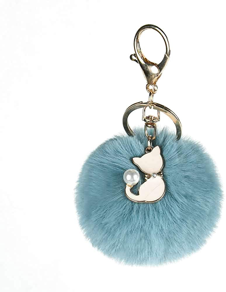 Pom Pom Keychain Artificial Fur Ball Keychain Fluffy Accessories Car Bag Charm 