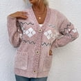 thumbnail image 5 of VISALY Long Cardigans Button Down Cardigans Women’S Front Cardigan Striped Batwing Sleeve Long Knit Cardigan Casual Sweater with Pockets Chunky Cardigan Sweaters Soft Cardigans Pink S, 5 of 9