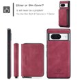 thumbnail image 7 of for Google Pixel 8A Wallet Case, Minimalist Luxury PU Leather Magnetic Detachable Credit Card Holder, 2 in 1 Zipper ID Cash Slot, Magnetic Closure Kickstand Folio Flip Slim Cover,Red, 7 of 7