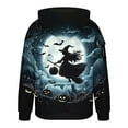 thumbnail image 5 of Halloween Hoodies for Men Big and Tall Hooded Graphic 1/4 Zip Sweatshirts Pullover Long Sleeve Holiday Party Tops (XS, Light Blue), 5 of 5