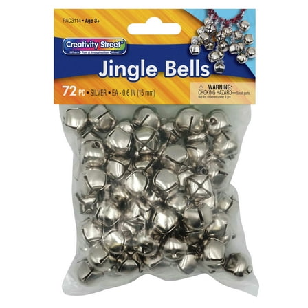 Creativity Street Jingle Bell, 5/8 Inches, Silver, Pack of 72