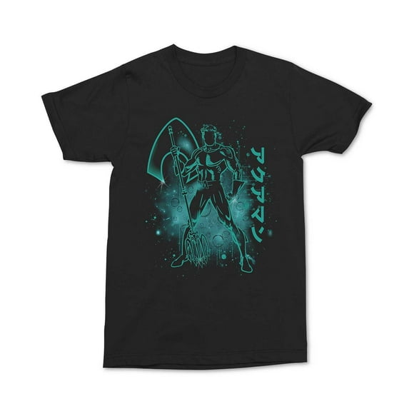 Changes Men’s Aquaman Burst Kanji Graphic T-Shirt (Black, XXL)