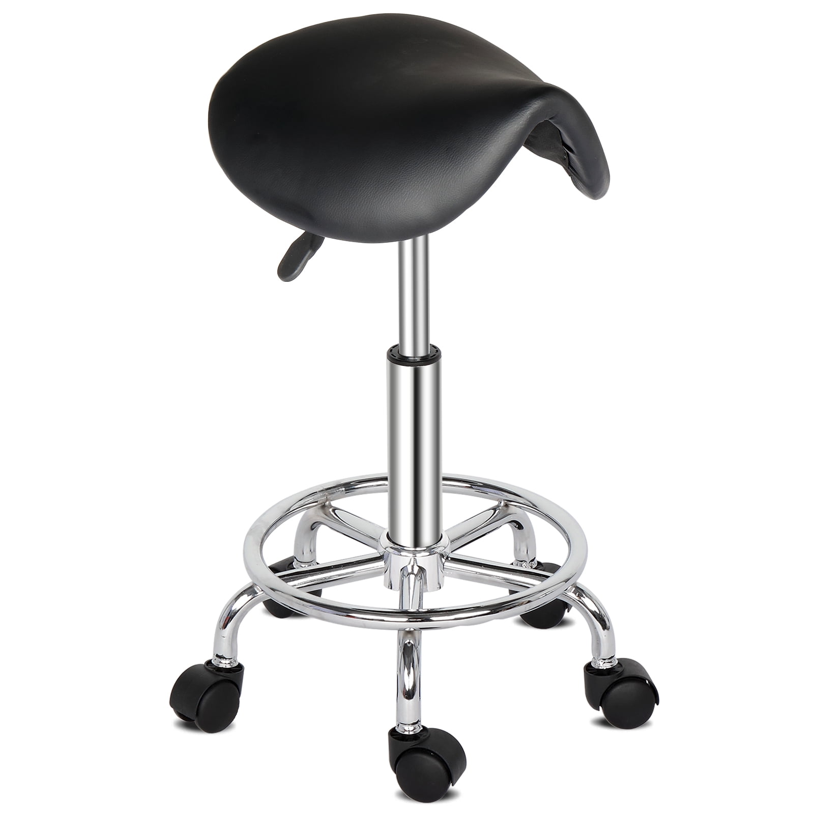 Saddle Stool Ha Ha Feet Rotation Bar Stool, Black