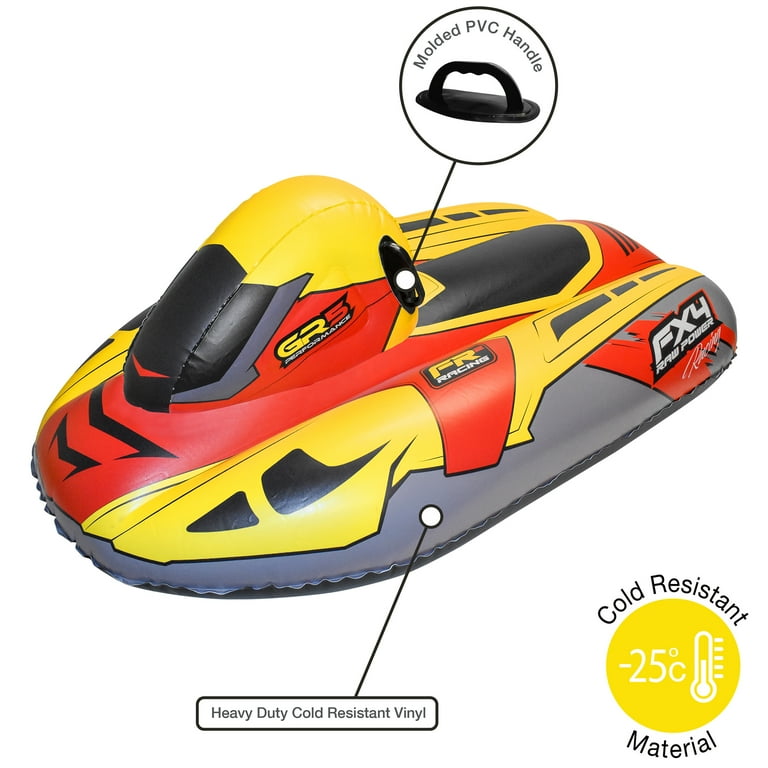 CocoNut Outdoor: FX4 Racing Snowmobile Sled - Yellow & Red, 50x20