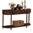 thumbnail image 6 of Aukfa Console Table, 52" Retro Half Moon Sofa Table with 2 Drawers and Shelf for Living Room/Hallway, Cherry, 6 of 8