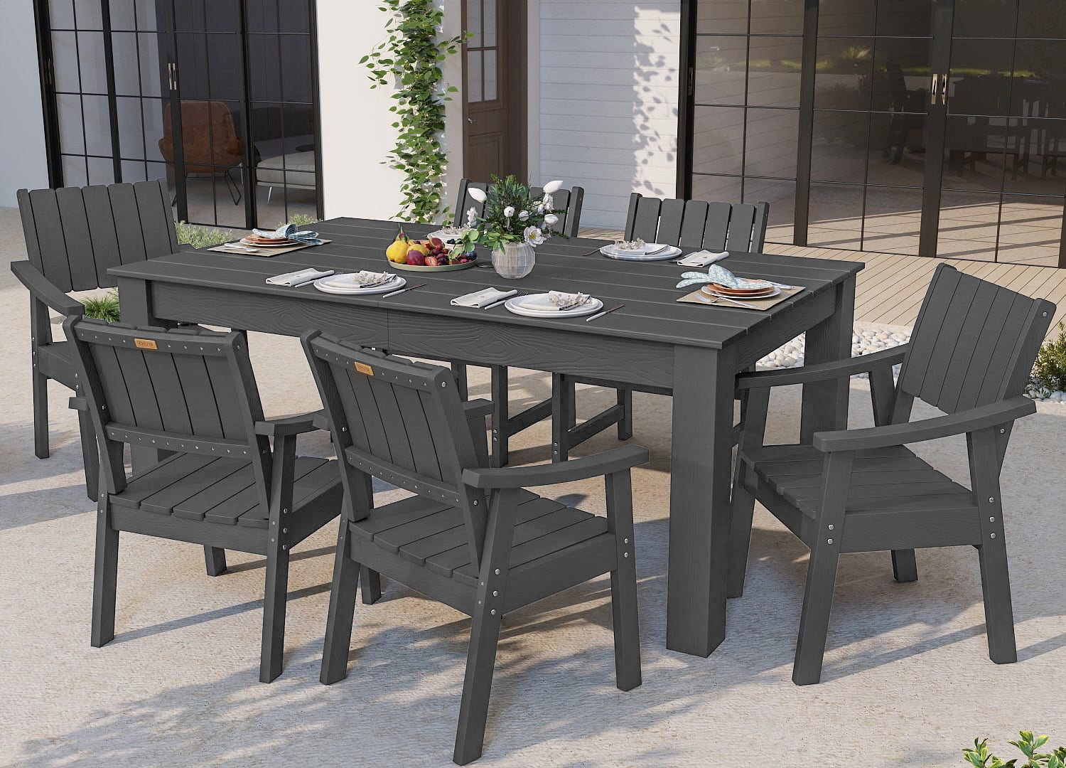 Wingyz Outdoor Patio Furniture Set, All Weather Plastic Dining Table 1PC, Grey