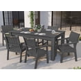 thumbnail image 4 of Wingyz 7PCS Patio Dining Set, All Weather Plastic Outdoor Furniture Set 6 Chairs and 1 Table, Grey, 4 of 7