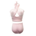 thumbnail image 4 of Aoochasliy Swimsuit Clothes Women Fashion Bikini Split Swimsuit Sexy Halter Soft High No Chest Pad Waist Swimsuit, 4 of 4