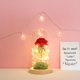 thumbnail image 3 of Cadena de luces de cristal con flores secas blancas y musgo verde y flores rosas, 3 of 8