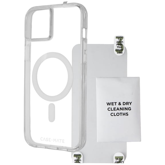 CaseMate Protection Pack Tough Case and Glass Screen Protector for Apple iPhone 15 Plus Clear