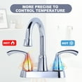 thumbnail image 2 of Wowow 4 in. Centerset Double-Handle High Arc Bathroom Faucet with Pop Up Drain Included in Chrome, 2 of 5