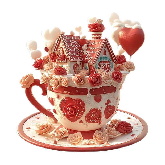 Dessus de Table Cupcake 2D pour Fête de la Saint-Valentin et Décoration de Table à Dessert