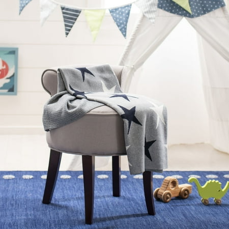 UPC: 0889048687165 | SAFAVIEH Star Light Cotton 32 x 40 Baby Throw Grey