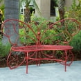 thumbnail image 1 of Alpine Corporation BAZ400RD Alpine Butterfly Metal Two People Outdoor Bench, Red, 1 of 4