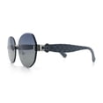 thumbnail image 6 of Womens Rimless Bevel Lens Flower Jewel Hinge Round Fashion Sunglasses Silver Grey - Smoke, 6 of 8