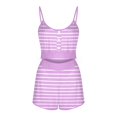 thumbnail image 4 of Conjunto informal de mujer con estampado de bloques de color y dobladillo con volantes, ropa de casa, chaleco con tirantes, traje a juego para mujer, 4 of 4