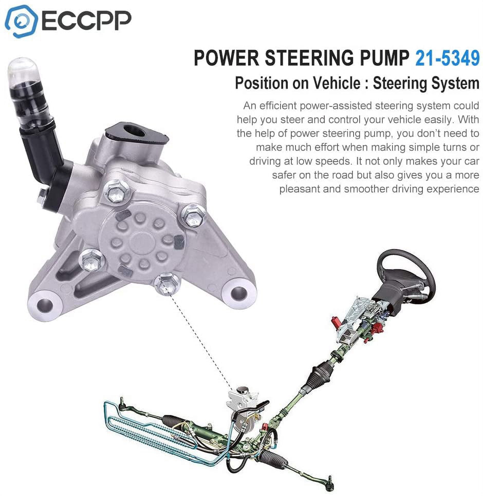 ECCPP 21-5349 Power Steering Pump Power Assist Pump Fit for 2003 2004 2005 2006 2007 for Honda Accord