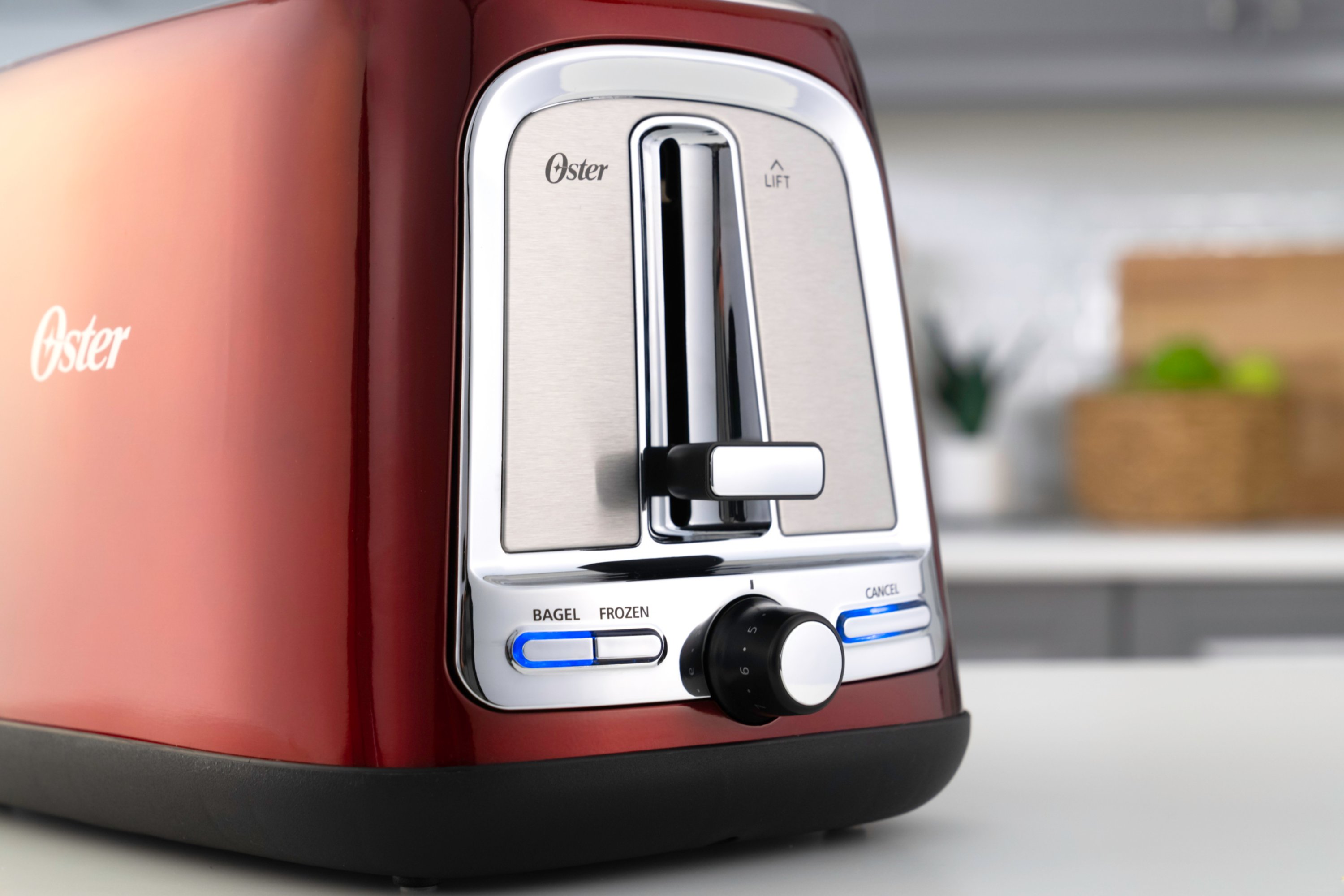 Oster 2-Slice Toaster with Advanced Toast Technology, Candy Apple Red