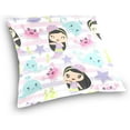 thumbnail image 3 of GZHJMY Cute Mermaid Princess Pillow Cover 16 x 16 Inch, Soft Decorative Cushion Case Square Throw Pillow Cover for Sofa Living Room Couch Home Decor, 3 of 7