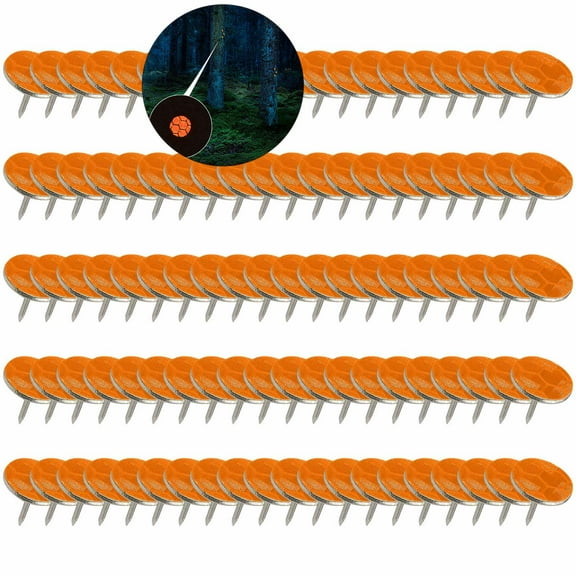 WNFJR 100 Pcs Reflective Tacks Trail Marking Tacks Reflective Trail Tacks Glow Tacks Reflective Trail Markers Mark Trail Reflective Thumb Tacks for Hunting Hiking Camping Tree Stand