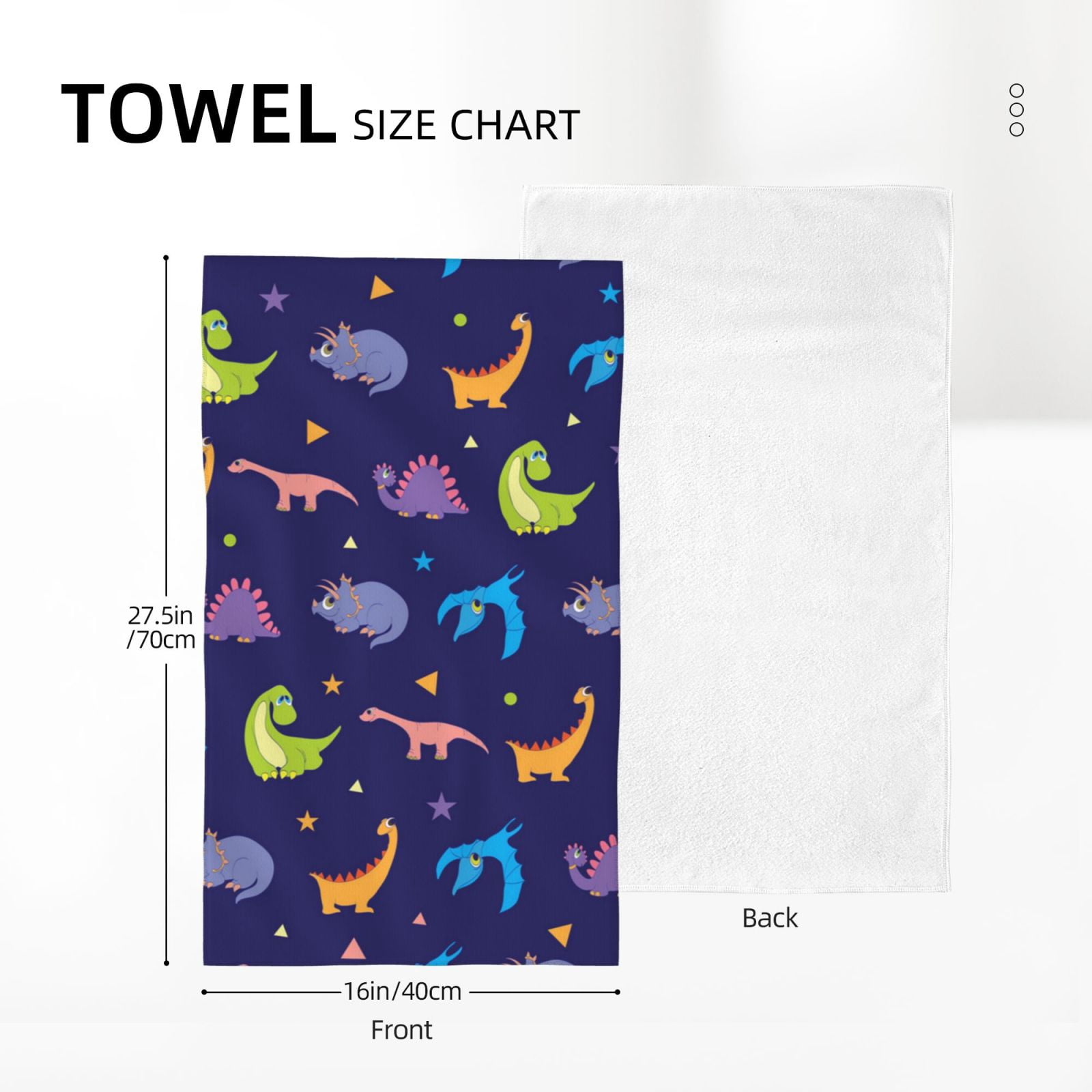 Colorful Dinosaurs Cute Dinosaur Dino 27.5" x 16" Ultra Soft Hand Towel, Face Wash Cloth for Bathroom, Gym, Travel, Pool