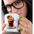 thumbnail image 2 of 3drose, Valentine Coffee Illustration, 11oz Two-tone Green Mug, 2 of 6