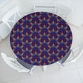 thumbnail image 3 of Ambesonne Mandala Fitted Round Tablecloth, Vibrant Floral Ornate, 40"- 44" Diameter, Orange Pale Blue Purple, 3 of 5