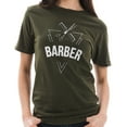 thumbnail image 3 of Big Size Barber Unisex Ring Spun Cotton Vintage Short Sleeve Crewneck Tee Shirt - Vintage Olive 2XL, 3 of 4