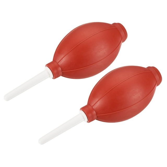 Polvo Bola Aire Soplador Goma Soplado Bomba Limpieza Herramienta para Cámara Lente, Teclado, PCB Placa, Computadora, Plantas, 147mm, Rojo Paquete de 2