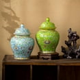 thumbnail image 4 of Chinese Ginger Jar with Lid,Traditional Chinese Porcelain Ceramic Ginger Vase & Tea Storage Jar with Lid,Multi Purpose Storage Vase for Flower Display and Home Decor, 4 of 10