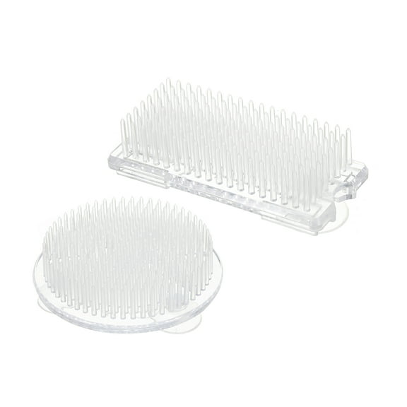 Uxcell Flower Frogs Ikebana Kenzan Floral Arranger Frog Plastic Flower Fixed Tool Transparent 2Pcs/1Set