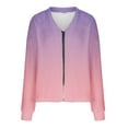 thumbnail image 5 of Miluxas Womens Cardigan Gradient Printed Fuzzy Jacket Winter Open Front Zip up V Neck Fleece Outwear Pink S(S), 5 of 5