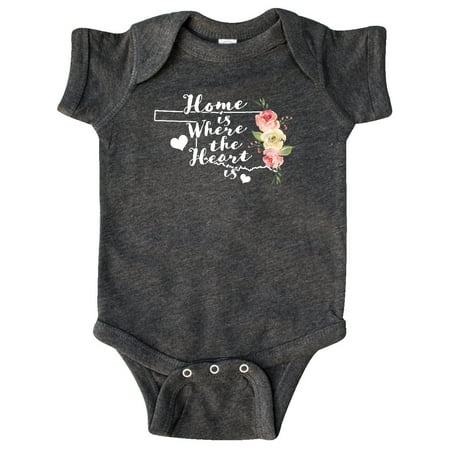

Inktastic Oklahoma Home is Where the Heart is with Watercolor Floral Gift Baby Boy or Baby Girl Bodysuit