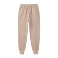 thumbnail image 5 of YDKZYMD Mens Fleece Cargo Sweatpants Drawstring Cinch Bottom Drawstring Heavyweight with Pocket Sweatpants Athletic Winter Warm Joggers Pants Hiking Workout Baggy Pants Khaki M, 5 of 6