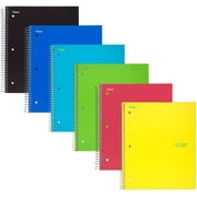 Five Star Wirebound Notebook, 2 Subject, College Ruled, 11" x 8 1/2", Assorted, 6 Pack (73529)